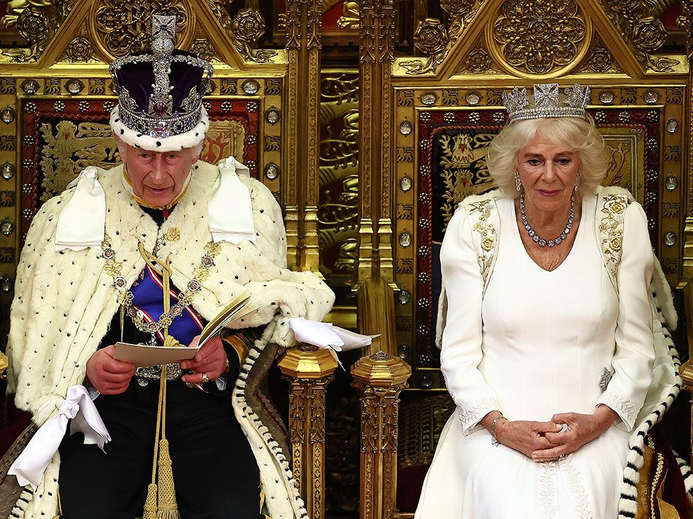 King Charles III sits alongside Queen Camilla as he reads the Speech from the Throne in the House of Lords at the Houses of Parliament in London, England, on July 17, 2024. King Charles III sits alongside Queen Camilla as he reads the Speech from the Throne in the House of Lords at the Houses of Parliament in London, England, on July 17, 2024.
