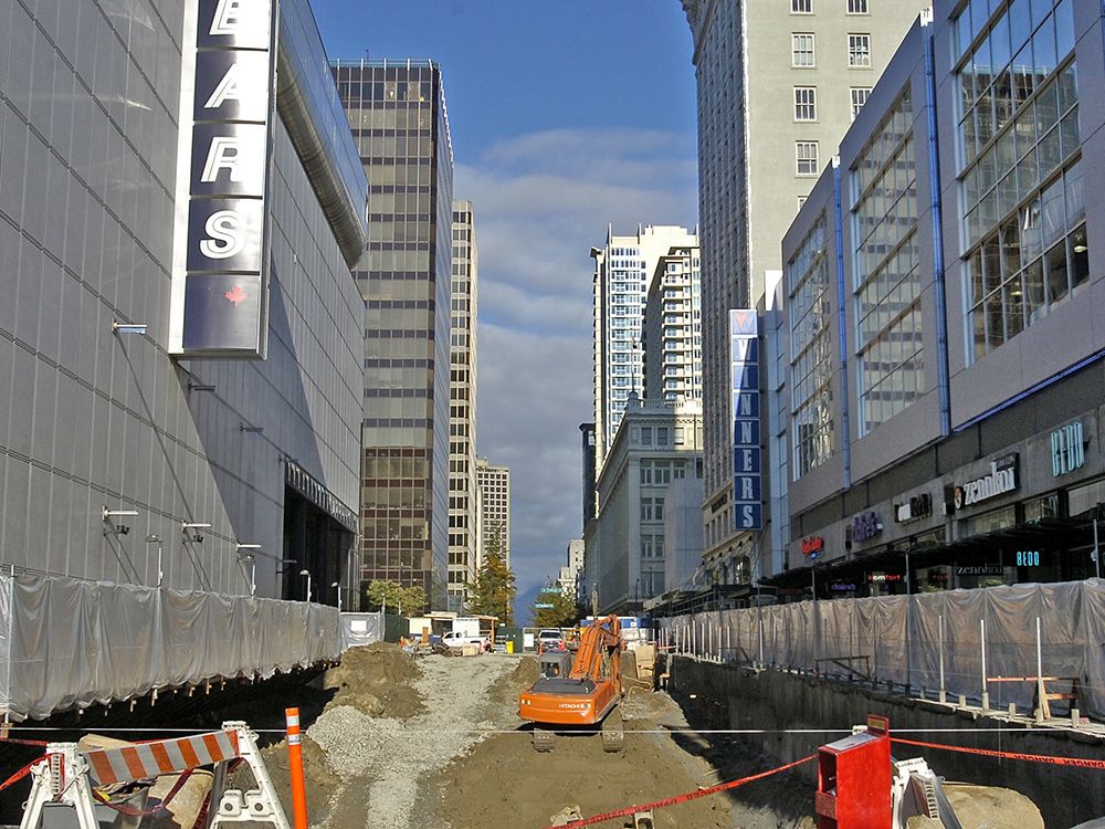 Canada Line construction in Vancouver, 2006. It’s “probably one of the last reasonably priced infrastructure projects we had in Canada,” Marco Chitti says.
