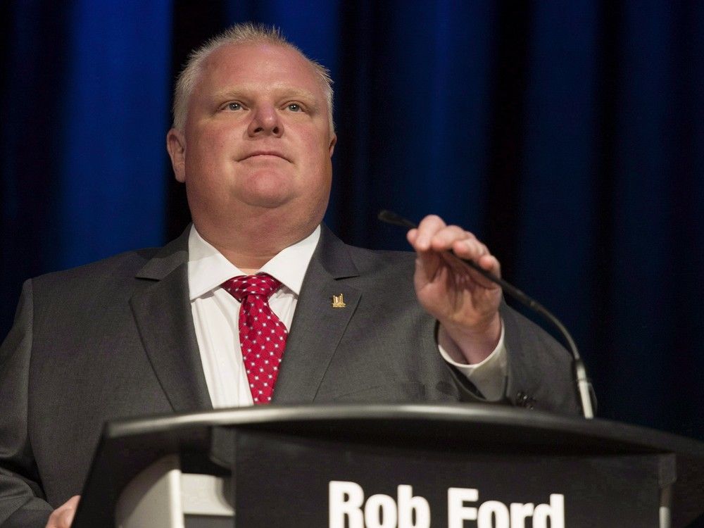  Former Toronto mayor Rob Ford is pictured in Toronto on July 15, 2014.