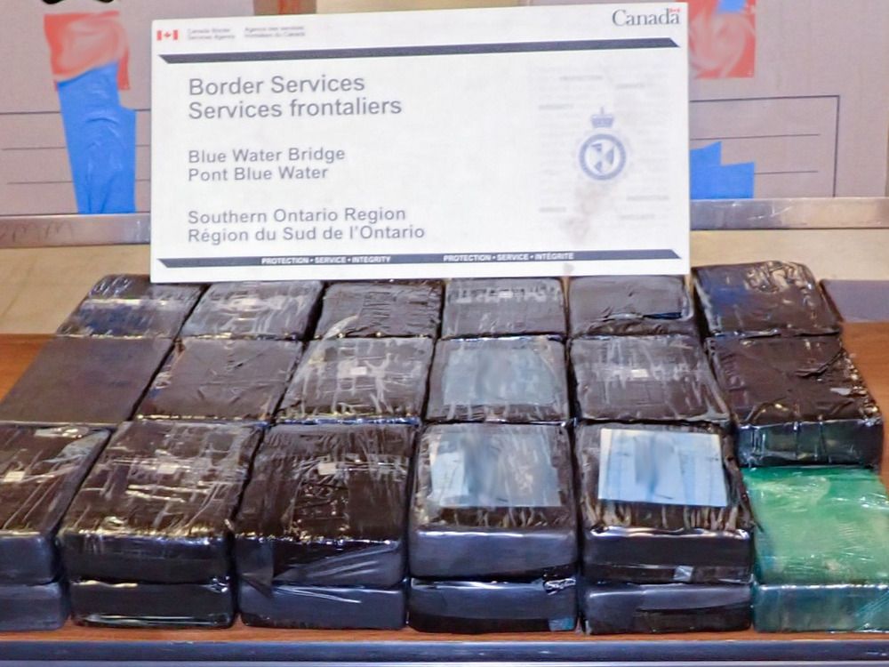 NextImg:Canadian Border Services seize 187 kg of cocaine at Ontario crossing