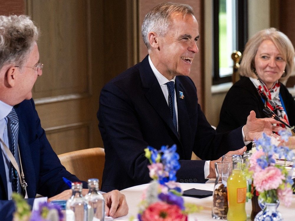 Canada’s Prime Minister Mark Carney attends a meeting with Netherlands’ prime minister at the Catshuis on the sidelines of a North Atlantic Treaty Organization (NATO) Heads of State and Government summit in The Hague on June 24, 2025. Canada’s Prime Minister Mark Carney attends a meeting with Netherlands’ prime minister at the Catshuis on the sidelines of a North Atlantic Treaty Organization (NATO) Heads of State and Government summit in The Hague on June 24, 2025.
