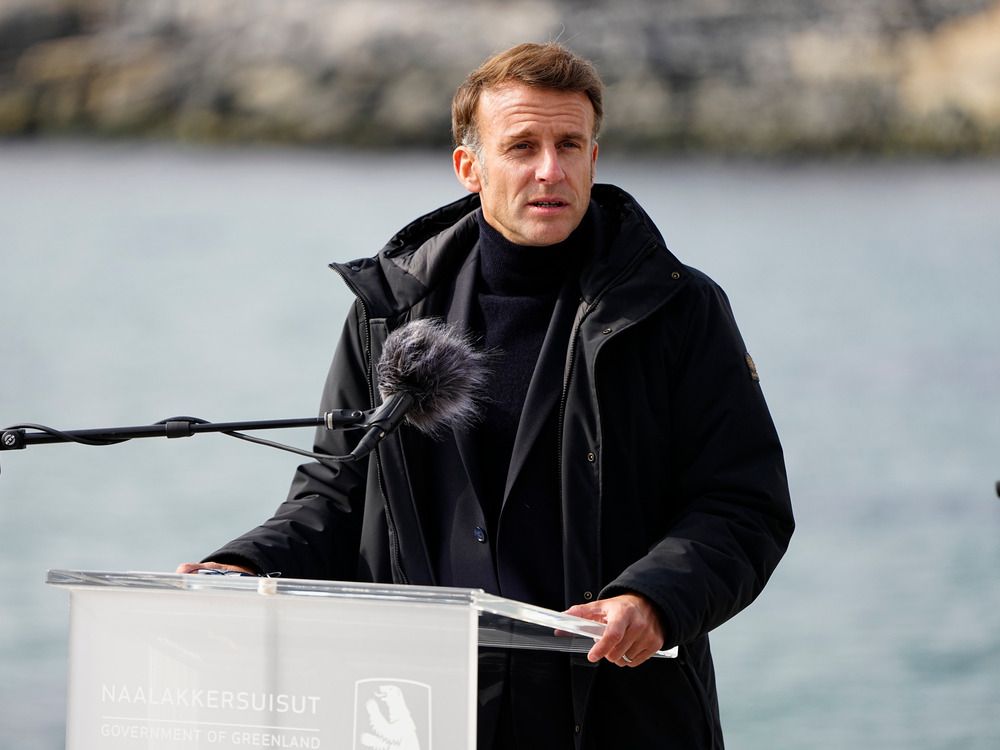 NextImg:Macron visits Greenland and criticizes Trump’s threats to take it over