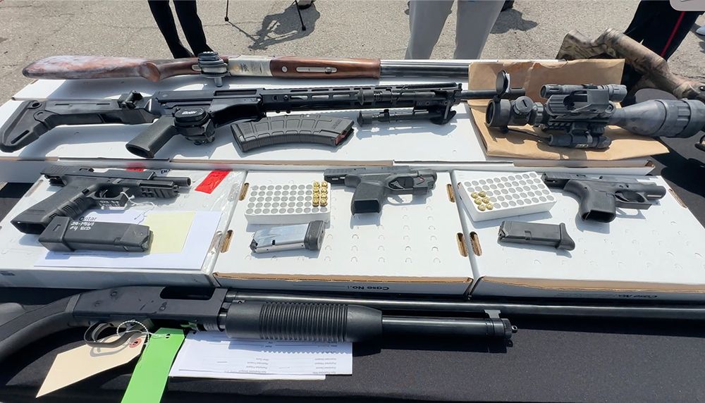  Some of the weapons seized during Project Outsource on display.