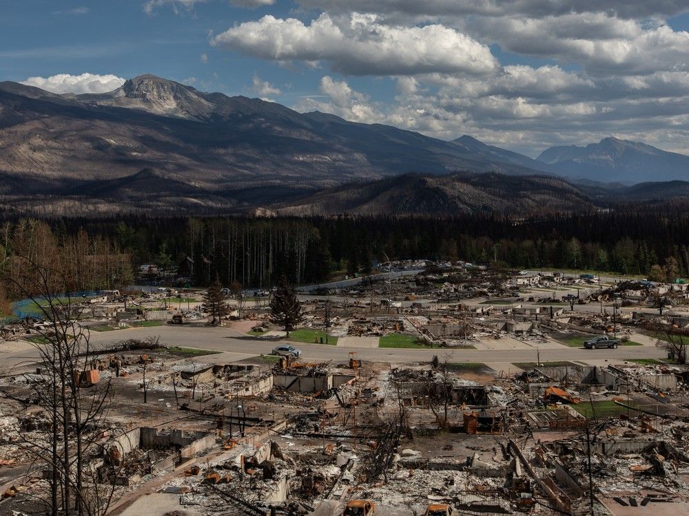  A devastated neighbourhood in west Jasper.
