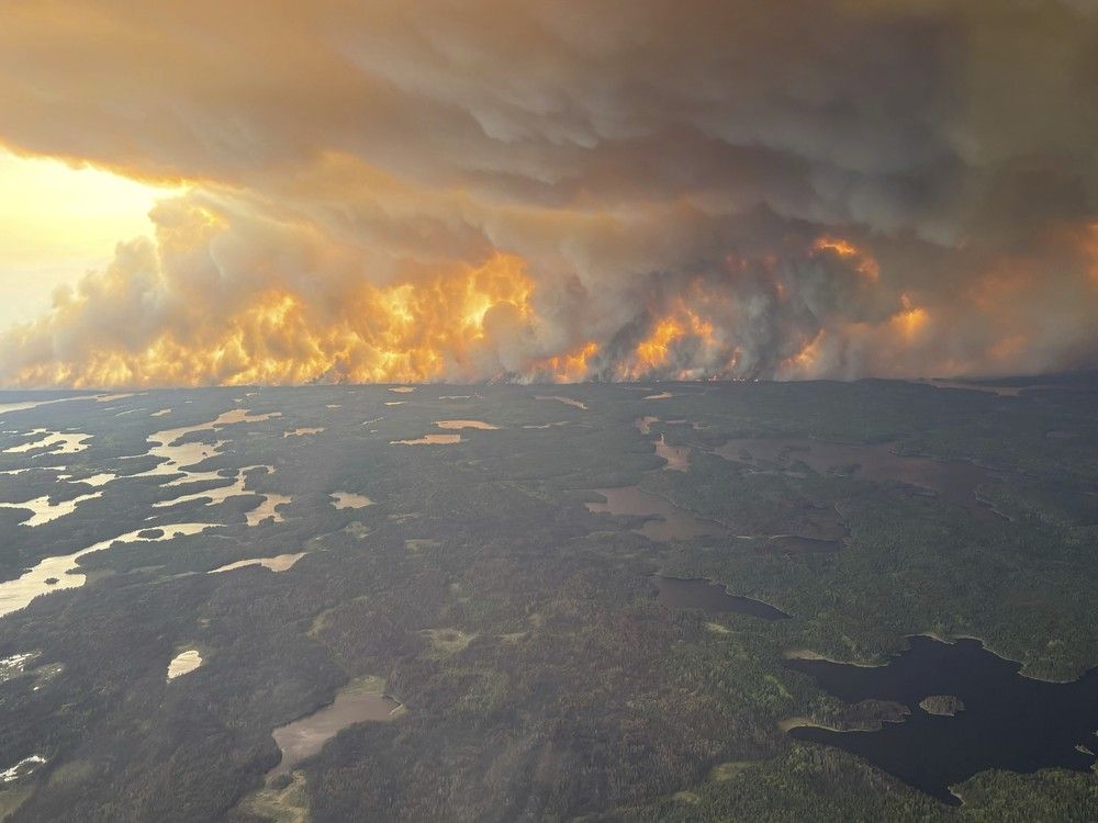 Flin Flon, Manitoba, Canada on Tuesday, May 27, 2025. (Manitoba government via AP)  Flin Flon, Manitoba, Canada on Tuesday, May 27, 2025. (Manitoba government via AP)