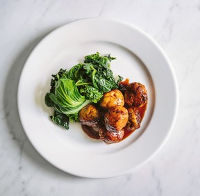 Chicken balls with teriyaki sauce