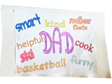 A poster made by child for non-custodial father.