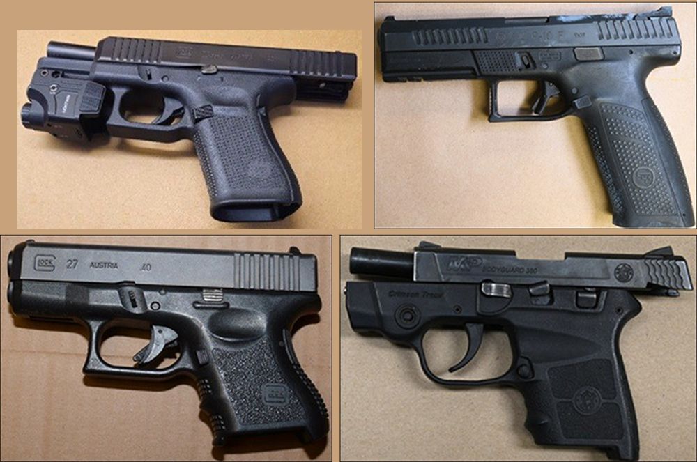 Guns seized by Toronto police in probe of mass shooting. Guns seized by Toronto police in probe of mass shooting.