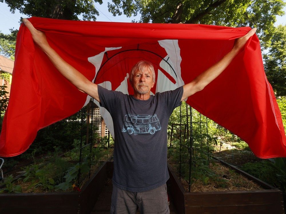 OTTAWA - June 24 2025 -- Stu Rathbone waited 14 years to receive his Canadian flag from the Peace Tower. It now takes more than 100 years to receive a Peace Tower flag, or any flag from Parliament Hill because the demand for the flag program is so strong. TONY CALDWELL, Postmedia. OTTAWA - June 24 2025 -- Stu Rathbone waited 14 years to receive his Canadian flag from the Peace Tower. It now takes more than 100 years to receive a Peace Tower flag, or any flag from Parliament Hill because the demand for the flag program is so strong. TONY CALDWELL, Postmedia.