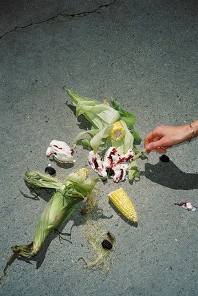 Taber corn and blackberry ice cream