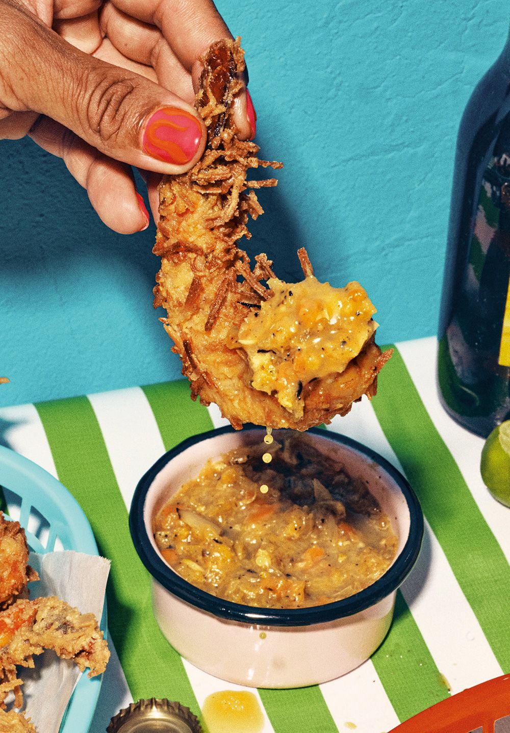  “We all have a calling, and this special salsa was born to be with camarones al coco (coconut shrimp),” Rick Martínez says of La Piña.