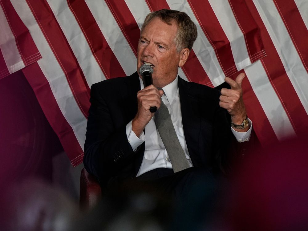  Robert Lighthizer speaks during a town-hall style meeting, Tuesday, Sept. 3, 2024, in Braselton.