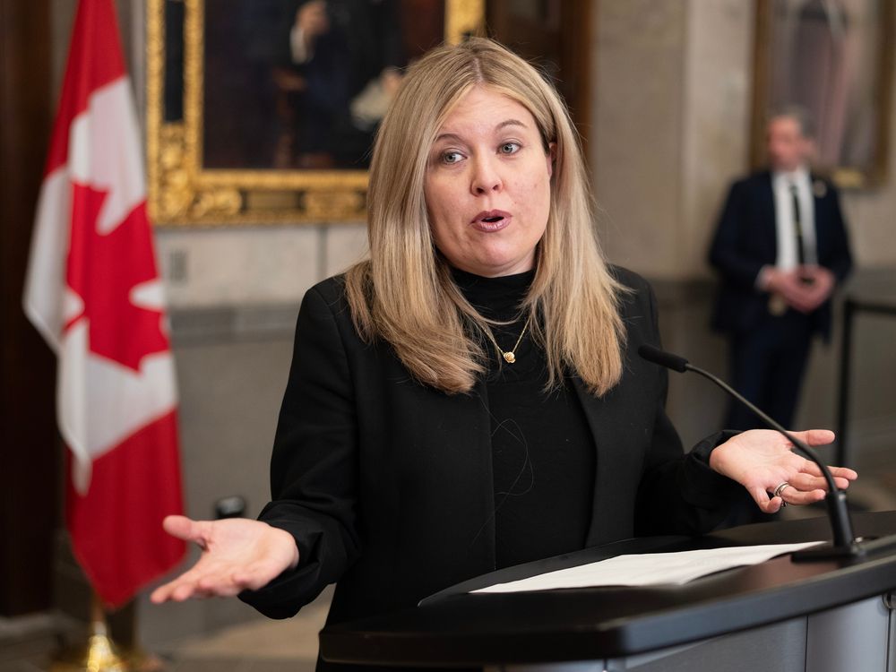 Conservative MP Michelle Rempel Garner holds a news conference in Ottawa, Friday, Feb.21, 2025. Conservative MP Michelle Rempel Garner holds a news conference in Ottawa, Friday, Feb.21, 2025.
