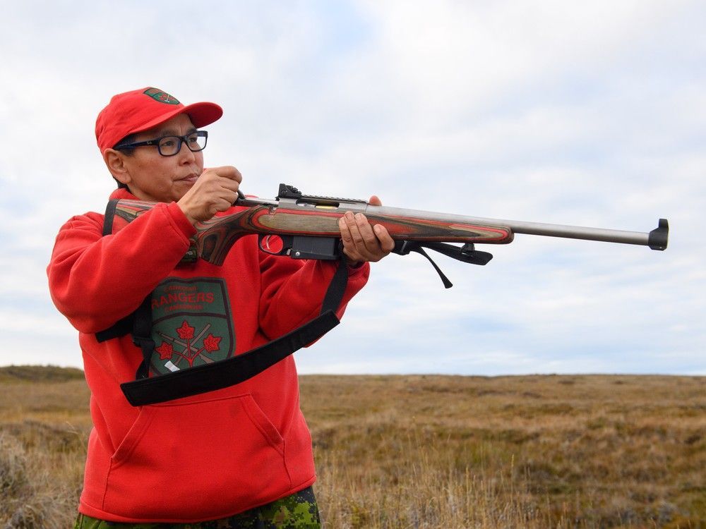 A Canadian Ranger handles the military's new C-19 rifle. Shortly after the rifles were sent to Ranger units, red dye from the stocks started appearing on the hands of the soldiers when the weapons were exposed to wet conditions. A Canadian Ranger handles the military's new C-19 rifle. Shortly after the rifles were sent to Ranger units, red dye from the stocks started appearing on the hands of the soldiers when the weapons were exposed to wet conditions.