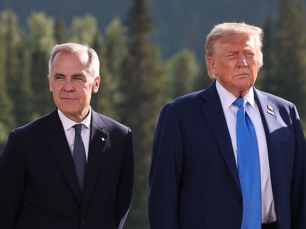  Prime Minister Mark Carney and U.S. President Donald Trump in Alberta for a G7 meeting, June 16, 2025.