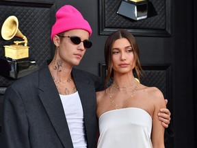 Justin and Hailey Bieber.