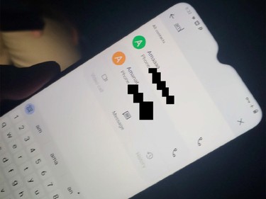 A cellphone screen.