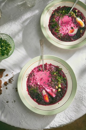 Cold beet borscht