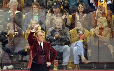 Jared Keeso, in a scene from Don Cherry biopic, Keep Your Head Up Kid: The Sequel, shot at teh MTS Centre in Winnipeg on June 2, 2011.