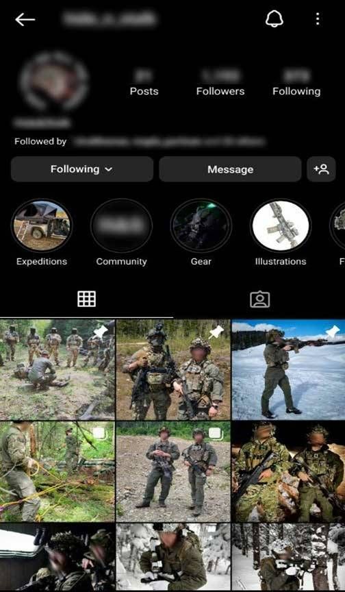  Screenshot of the alleged instagram the militia used as a recruiting tool.