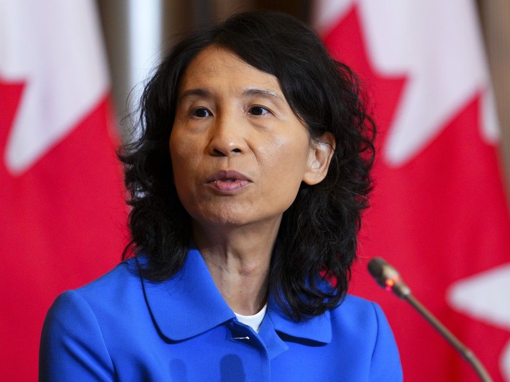  Dr. Theresa Tam speaks during a press conference in Ottawa on Monday, June 19, 2023.