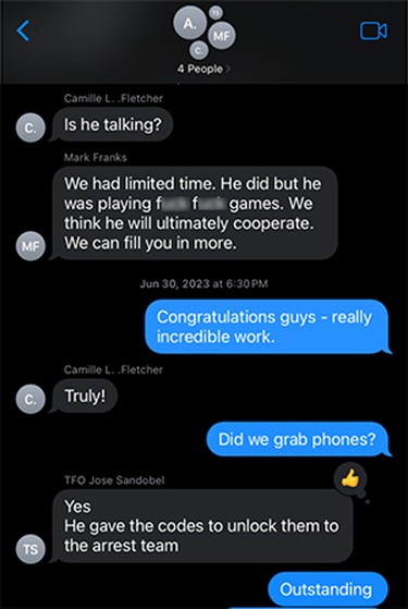 Text messages.