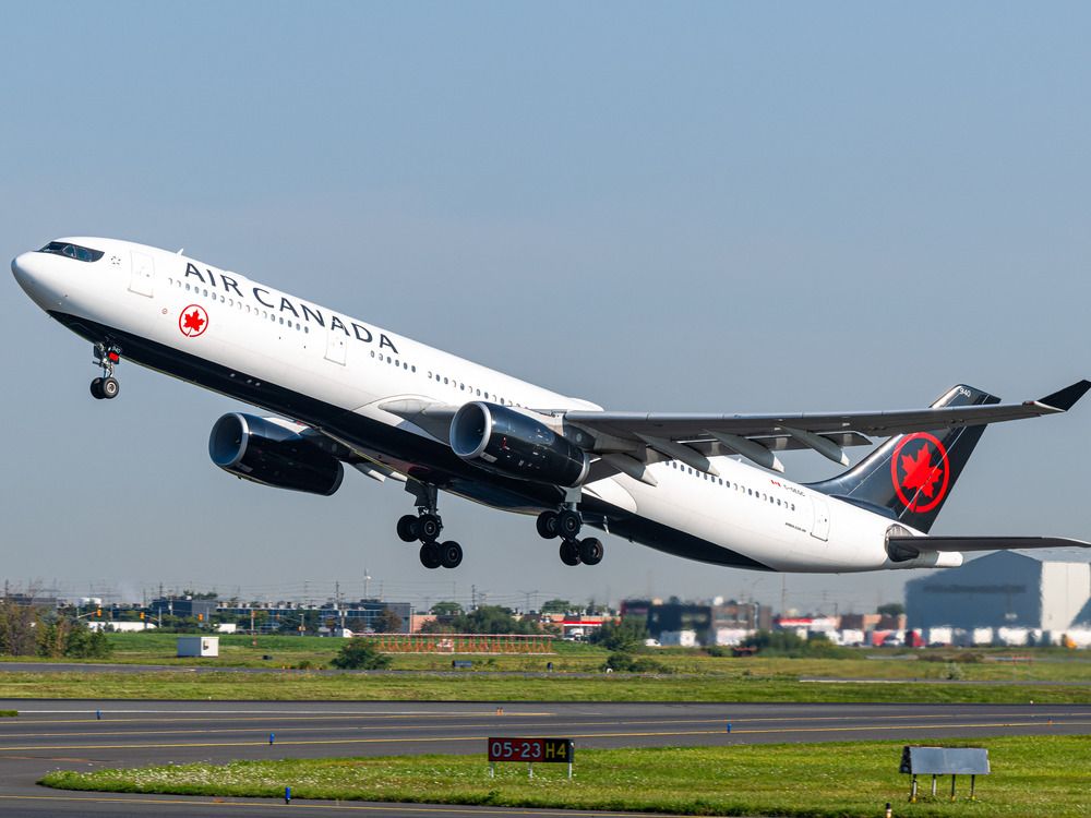 An Air Canada jet takes off from Montreal.