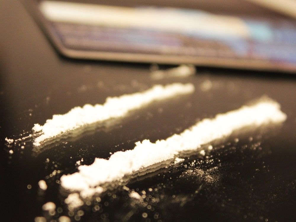 A close-up photo of cocaine lines.
