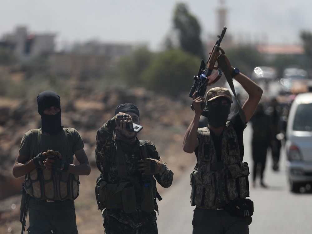  Bedouin fighters are seen on the streets on July 18, 2025 in Sweida, Syria. Fighting has flared up again between the Bedouin tribe and Druze sect in the southern Syrian province of Suwayda, as another ceasefire has collapsed a day after Syrian troops pulled out of the area.