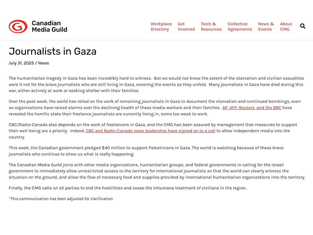 NextImg:Media union backtracks on Gaza statement that blamed Israel alone for the ongoing war
