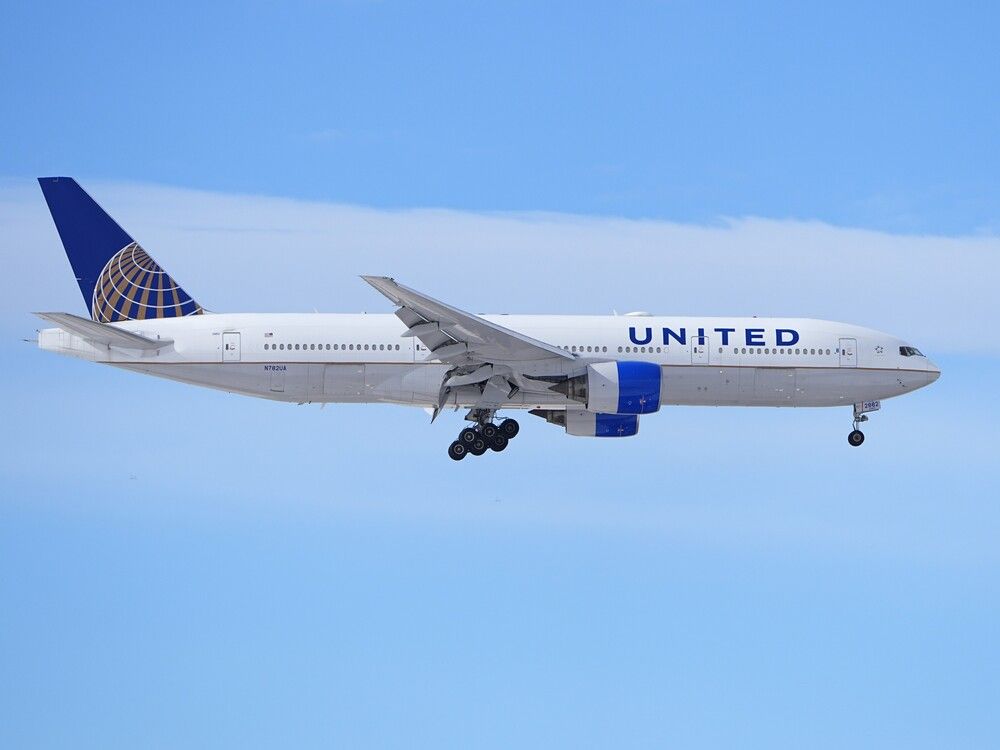A United Airlines jetliner glides in for a landing at Denver International Airport on Jan. 16, 2024.