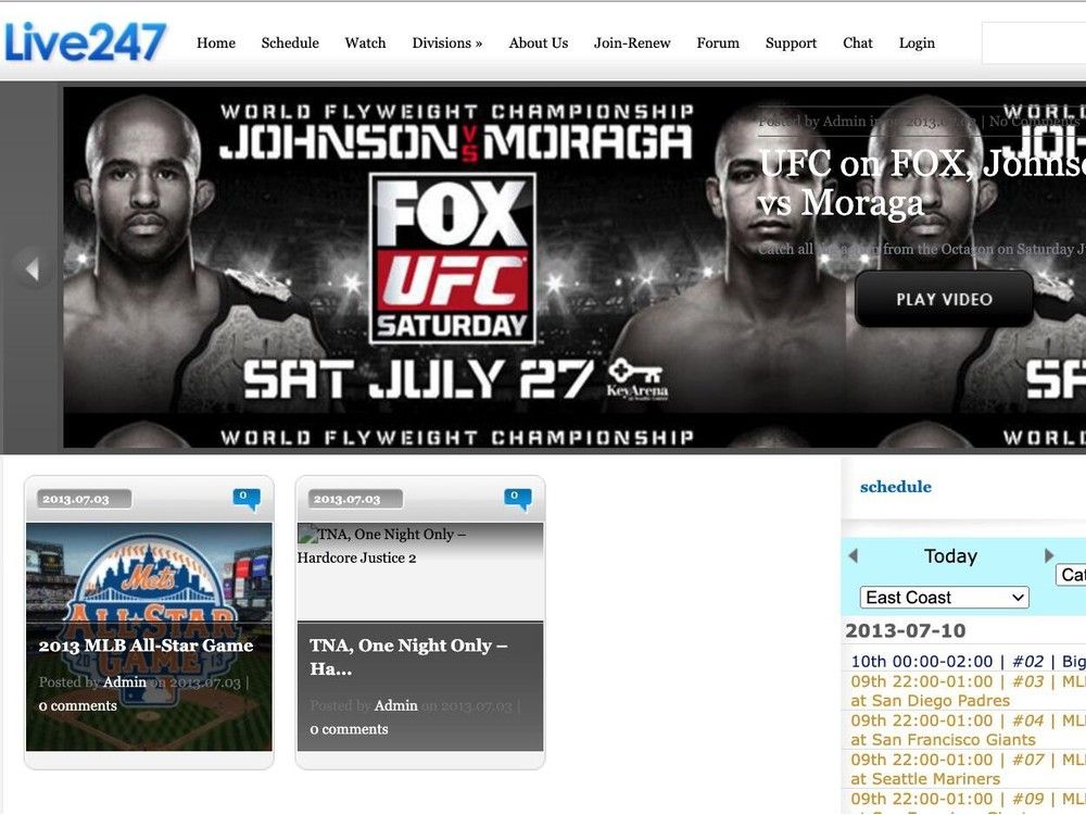 Launch page for one of the Smooth Streams pirate TV web sites from 2013.