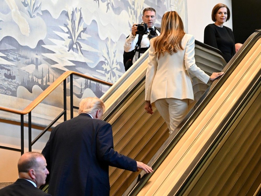 NextImg:Trump mocks UN over bad escalator and teleprompter, says Melania would have fallen if 'she wasn't in great shape'