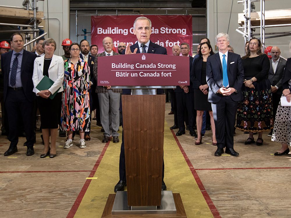 Prime Minister Mark Carney announces five major projects to be fast-tracked, in Edmonton on Thursday, Sept. 11, 2025. Prime Minister Mark Carney announces five major projects to be fast-tracked, in Edmonton on Thursday, Sept. 11, 2025.