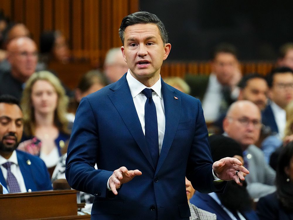  Conservative Leader Pierre Poilievre during question period in the House of Commons on Parliament Hill in Ottawa on Wednesday, Sept. 17, 2025.