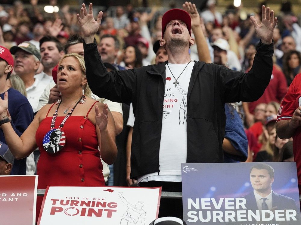NextImg:Trump, Vance and Charlie Kirk’s widow to speak at conservative activist's memorial service