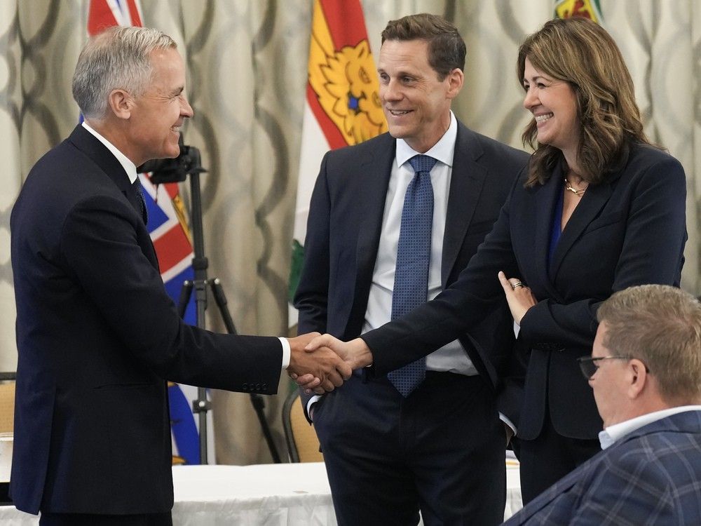 Prime Minister Mark Carney and Alberta Premier Danielle Smith in July. Prime Minister Mark Carney and Alberta Premier Danielle Smith in July.