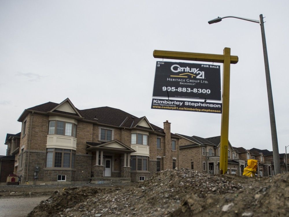 A view of new homes under construction in Ontario. A view of new homes under construction in Ontario.