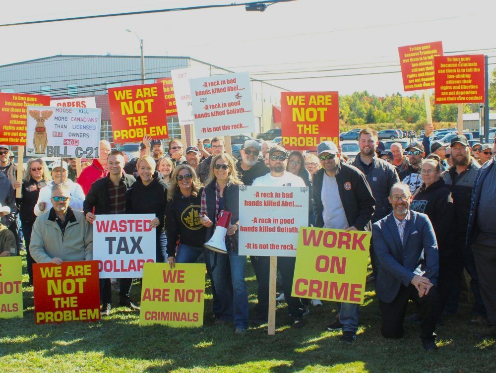 Several among the estimated 250 rally-goers attend a peaceful protest against the federal government's buyback program targeting prohibited firearms outside of Cape Breton Regional Police headquarters on Thursday in Sydney. Several among the estimated 250 rally-goers attend a peaceful protest against the federal government's buyback program targeting prohibited firearms outside of Cape Breton Regional Police headquarters on Thursday in Sydney.