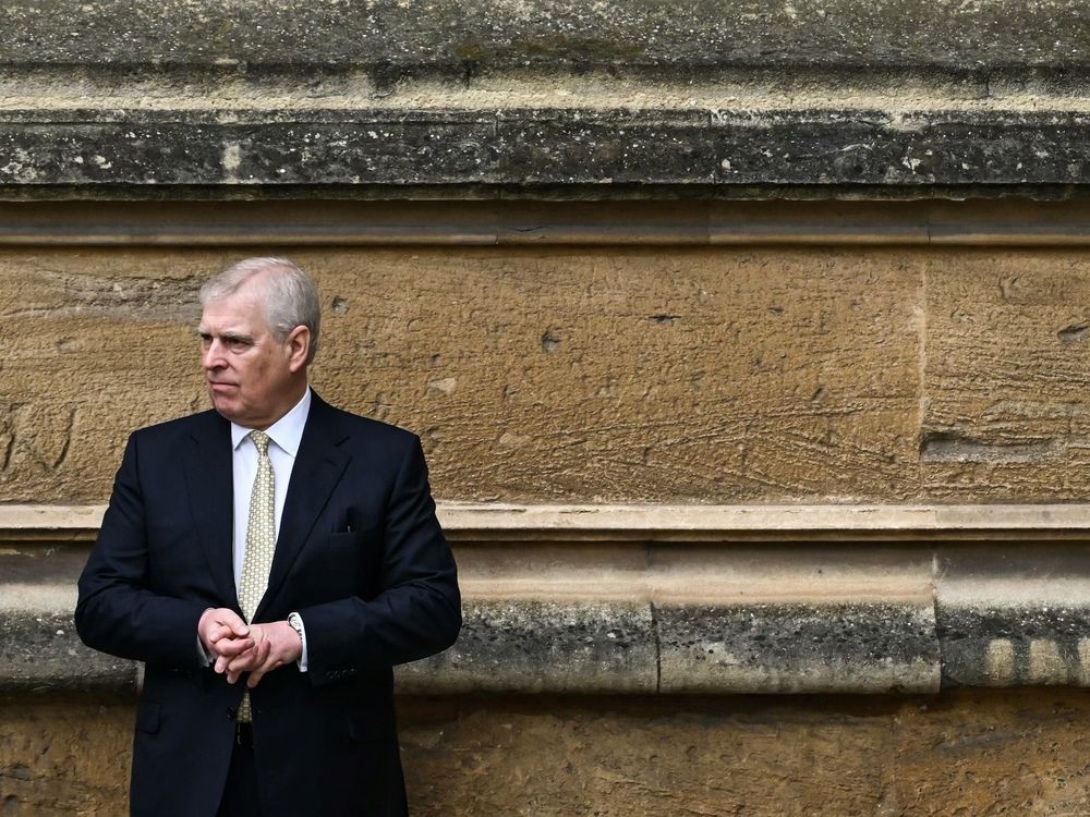  Britain’s Prince Andrew, Duke of York arrives at St. George’s Chapel, Windsor Castle, to attend the Easter Mattins Service, on March 31, 2024.