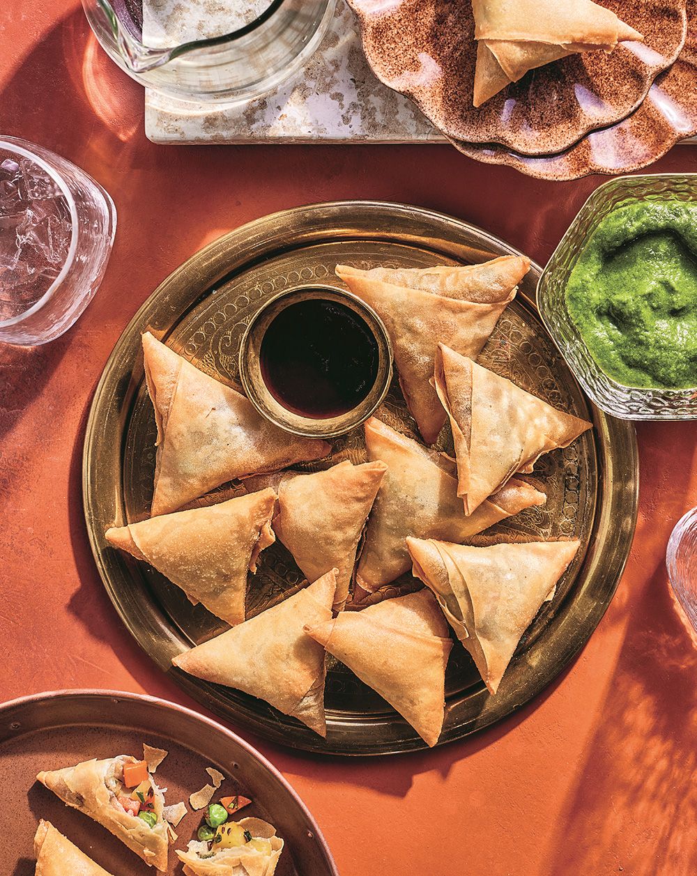 Vijaya Selvaraju makes samosas the way her mom, Meena, always has — with spring roll wrappers. Vijaya Selvaraju makes samosas the way her mom, Meena, always has — with spring roll wrappers.