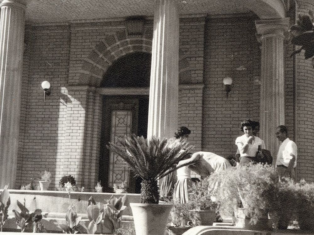 The Lawee family outside their Bagdad mansion.  The Lawee family outside their Bagdad mansion.