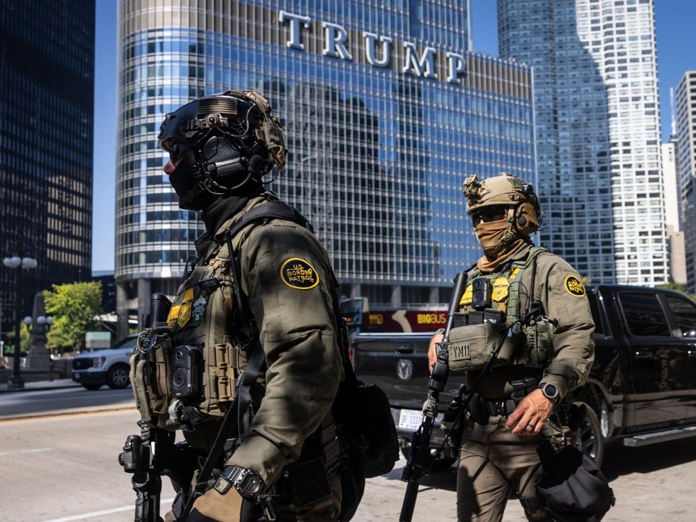 U.S. Customs and Border Protection agents were patrolling downtown Chicago on Sunday morning. U.S. Customs and Border Protection agents were patrolling downtown Chicago on Sunday morning.