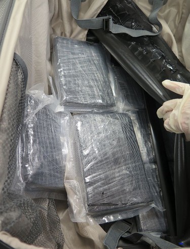 Bricks of cocaine found in luggage by Australian Border Force.