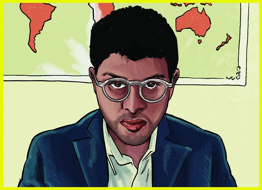  An illustration of Ali Lalji during a virtual court appearance.