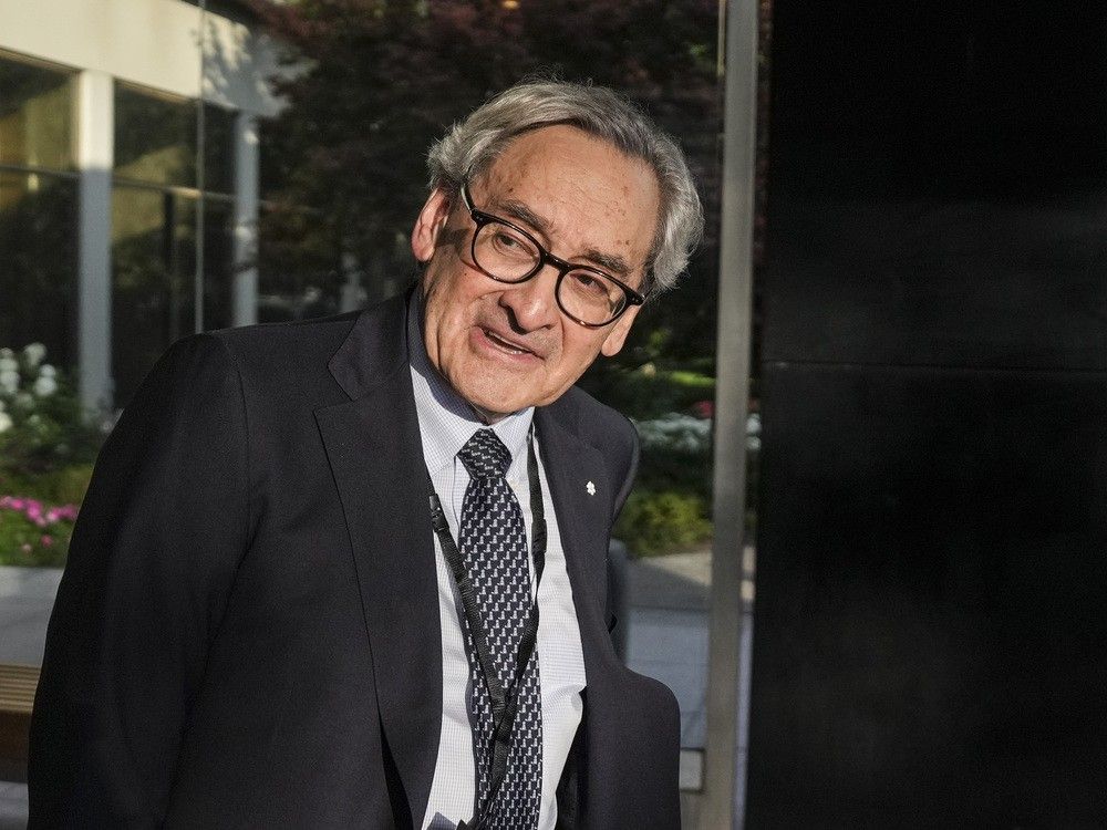 Michael Sabia, Clerk of the Privy Council, leaves the Liberal cabinet retreat, in Toronto  on Thursday, September 4, 2025.
