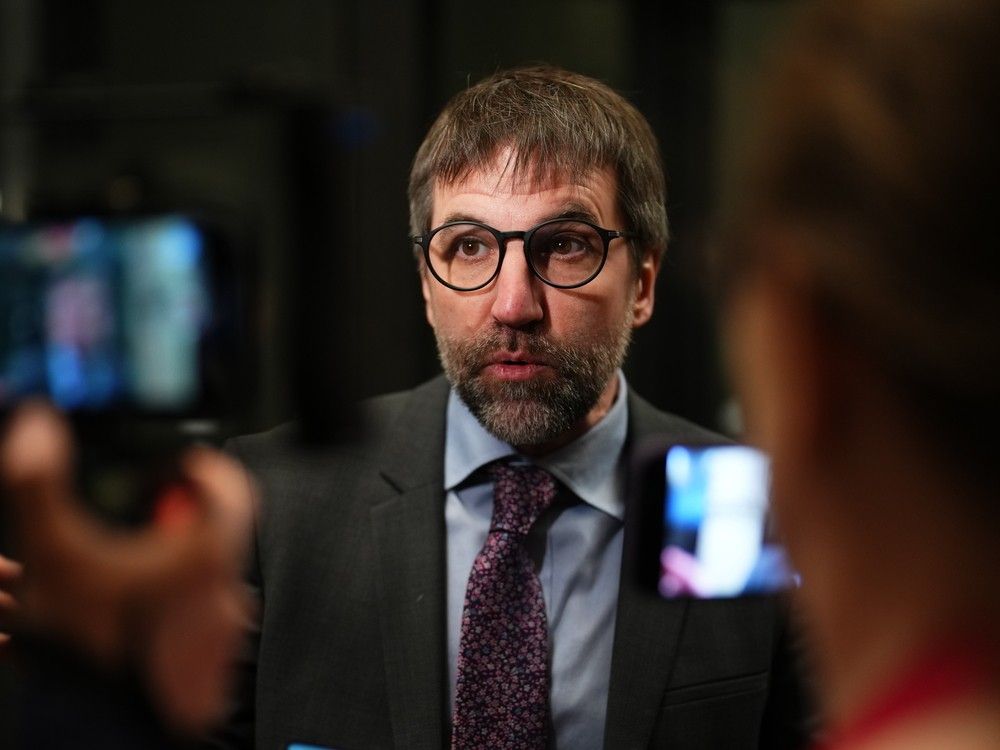Steven Guilbeault arrives to a caucus meeting on Parliament Hill in Ottawa on Wednesday, March 22, 2023. 