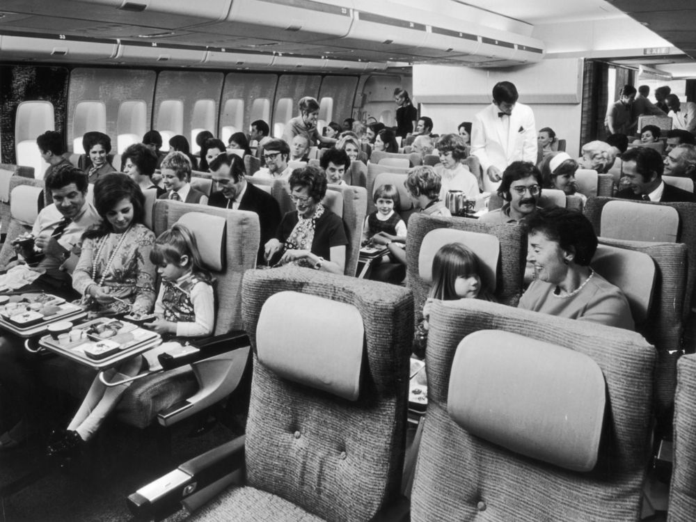 Lunch is served to passengers on board a BOAC Boeing 747, Jan. 22, 1970. Lunch is served to passengers on board a BOAC Boeing 747, Jan. 22, 1970.