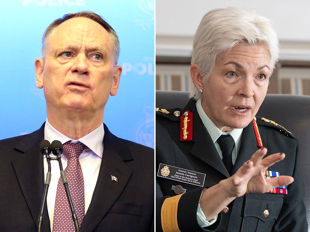  Defence Minister David McGuinty and Gen. Jennie Carignan, Chief of the Defence Staff.