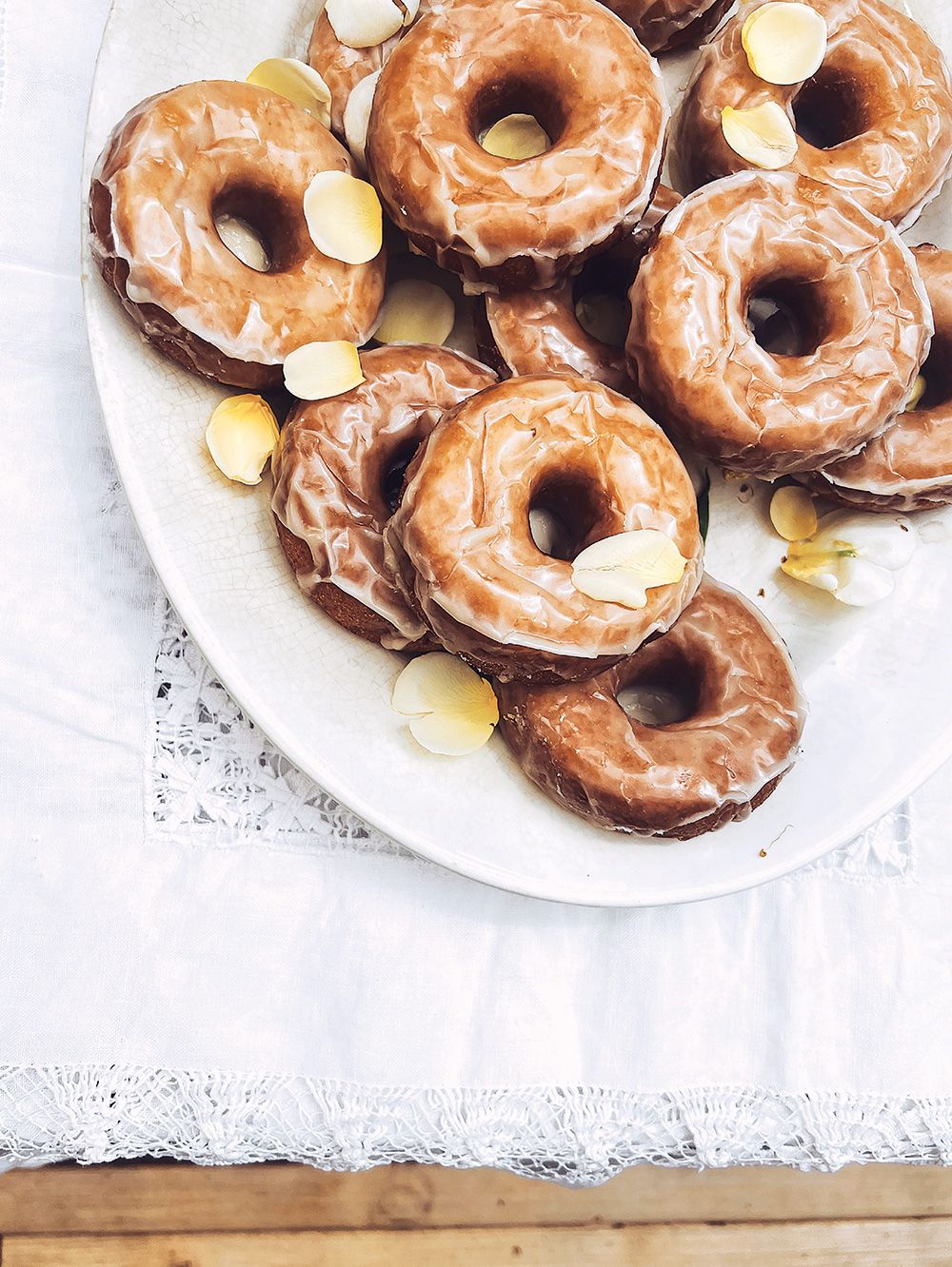 Vanilla-glazed doughnuts